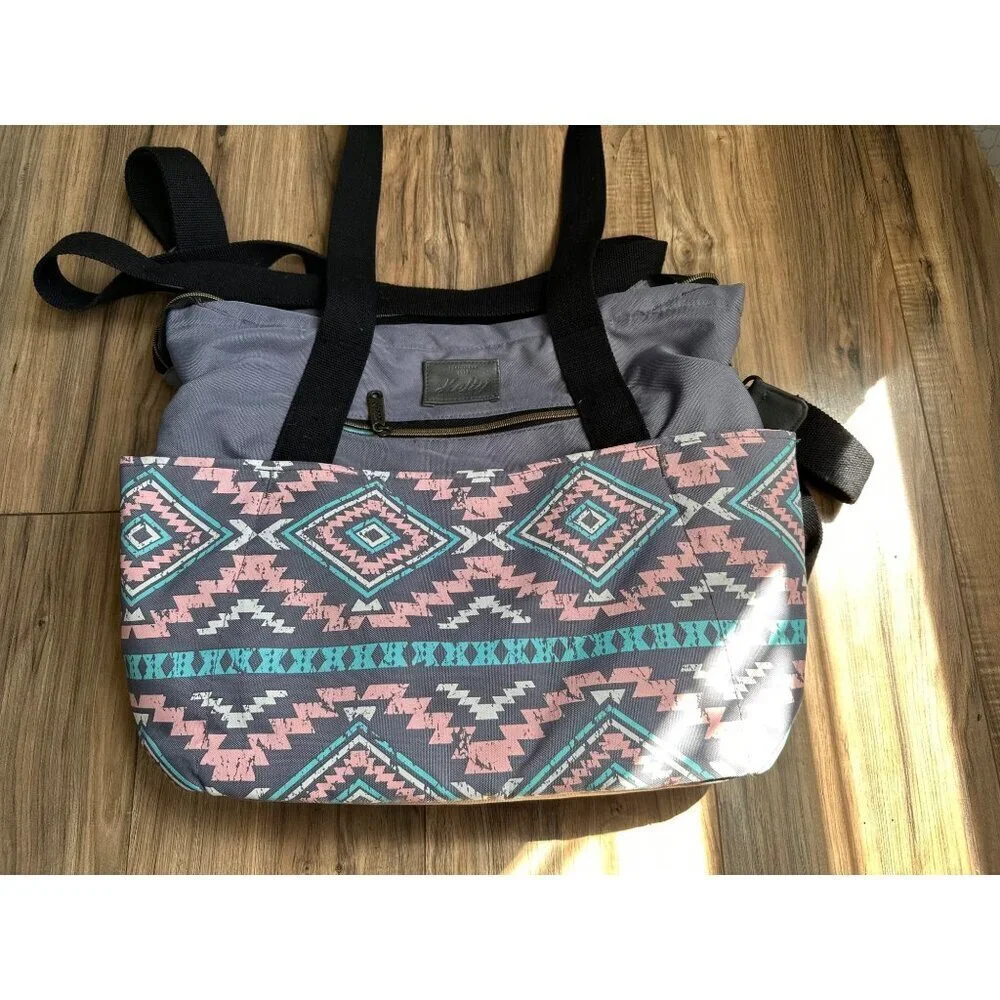 Diaper Bag Aztec Southwestern Backpack Gray Unisex Travel Bag Stylish Boho